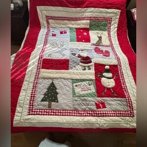 PB Kids Christmas Quilt with Holiday Motifs NWOT